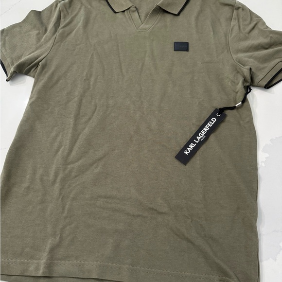 Karl Lagerfeld Khaki Men's Polo Shirt - Picture 1 of 5